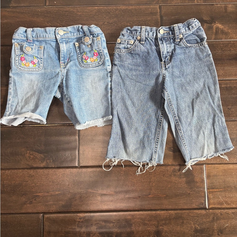 Bundle of 2 Blue Denim Kids Shorts size 5